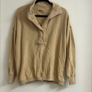 Aerie Beige Button Up Sweater